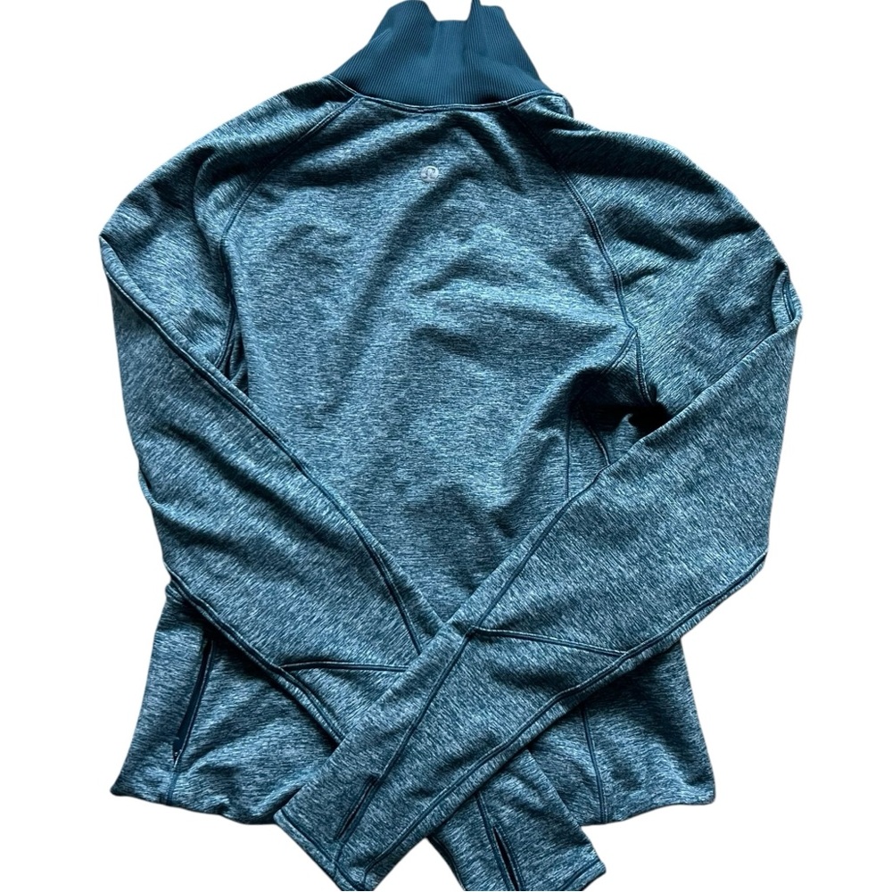 Lululemon Always Alert 1/2 Zip Heathered Petrol Blue Size 6 - Picture 8 of 11